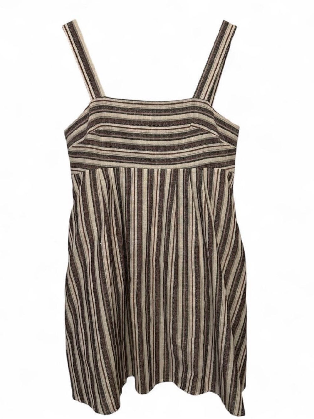 BCBGeneration Striped Tie-Back Linen-
Blend Mini Dress w/ Pockets NWOT Medium